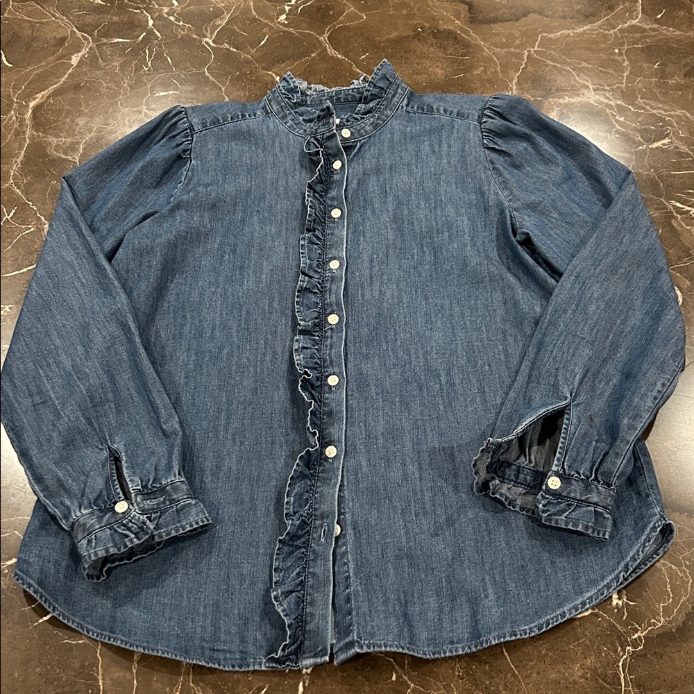 LOFT Blue Denim Top